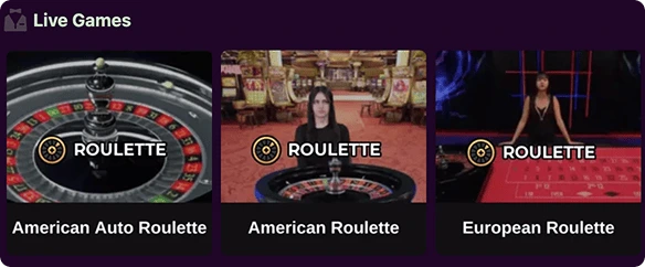 Live games: Roulette